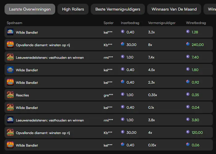 New Lucky Casino win